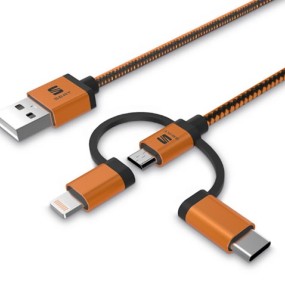 Câble 3 en 1 MFI pour charge et données
